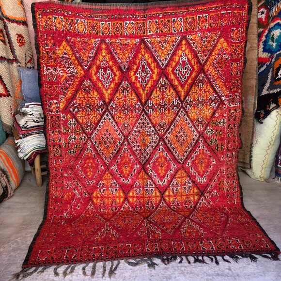 Vintage 1990s Beni Mgild Moroccan Rug - 7'.3"x5'.3" - Wool carpet - Picture 1 of 9